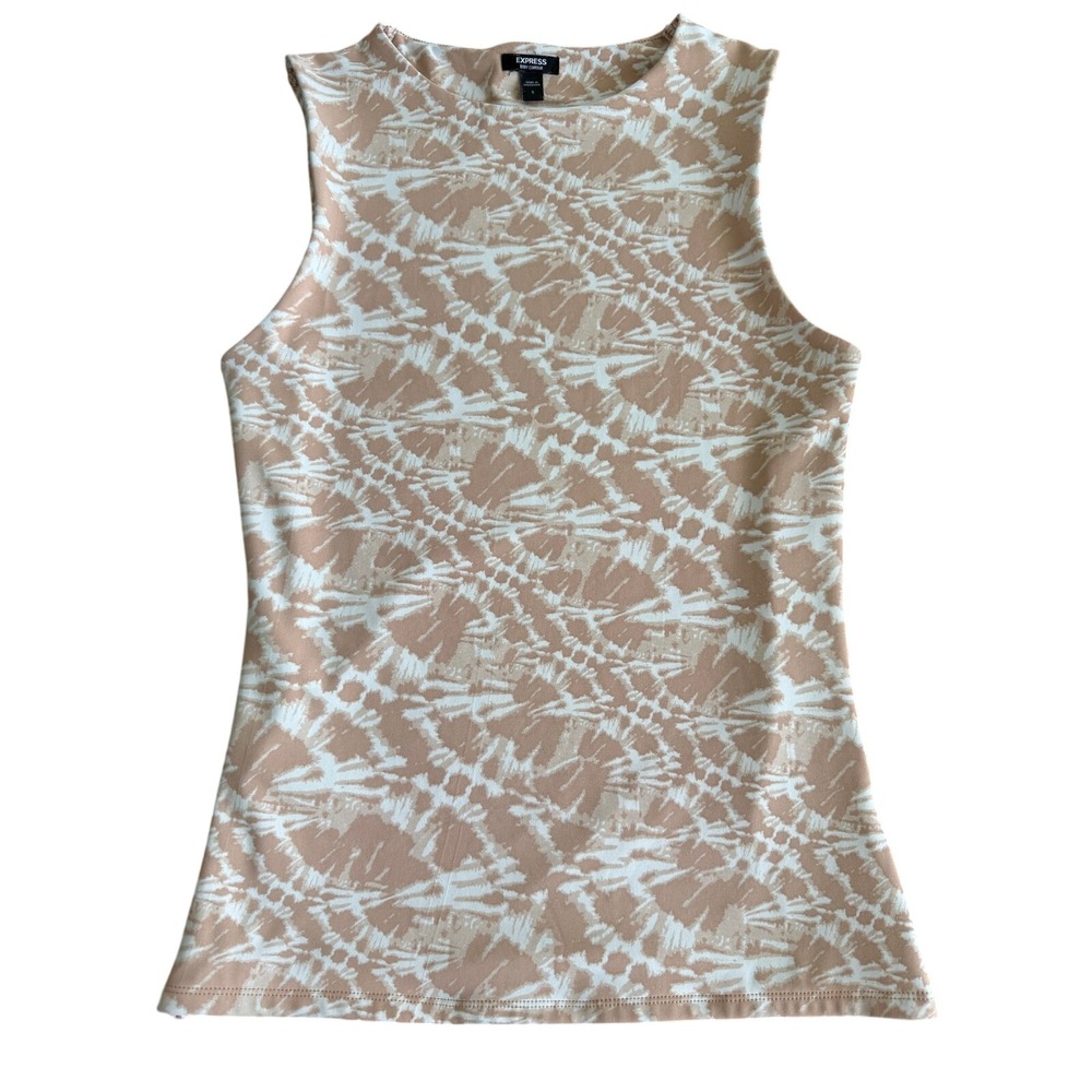 Express Body Contour Beige Tie-Dye Tank Top Size Small